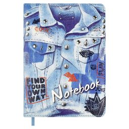 Записная книжка, А6+, 80 л., арт. 61814/ 15 ДЖИНСОВКА