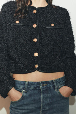 METALLIC THREAD TEXTURED JACKET - Zara фото 2