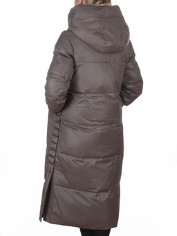 8310 GRAY/BROWN Пальто зимнее женское (200 гр. холлофайбер)