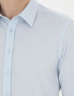 A__k Mavi Slim Fit Uzun Kollu G_mlek