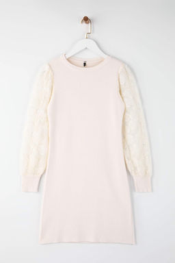 Ekru Mini Cicek Nak?s Kol Detayl? Triko Elbise TWOAW26EL00370 - Trendyolmilla фото 5