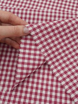 Брак(уценка) Пестрядь "Клетка (4*4 мм)" цв.малиновый, ш.1.45м, хлопок-100%, 130гр/м.кв