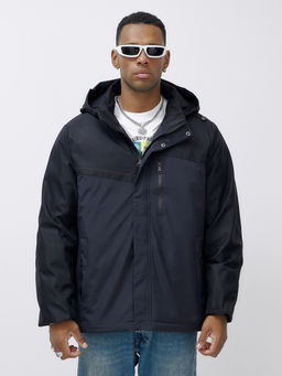 Куртка спортивная мужская зимняя большого размера темно-синего цвета 66613TS