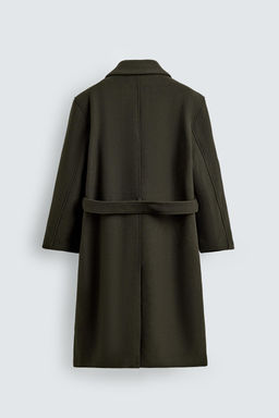 DOUBLE-BREASTED WOOL COAT WITH BELT - Zara фото 9