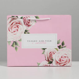 Пакет подарочный ламинированный, упаковка, «Только для тебя с любовью», MS 23 х 18 х 8 см