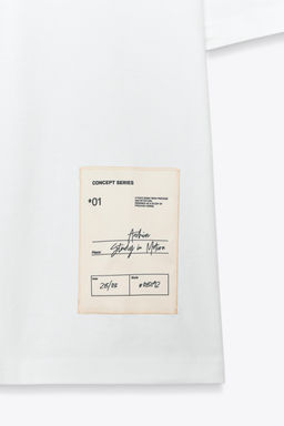 REGULAR FIT LABEL T-SHIRT - Zara фото 8