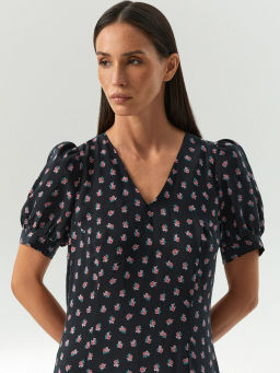 ЕМКА / Платье макси из 100% купры с цветочным принтом - Emka фото 4