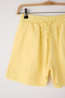 Siyah Muslin Beli Lastikli Yuksek Bel City Boy Sort & Bermuda TWOSS25SR00233 - Trendyolmilla фото 6