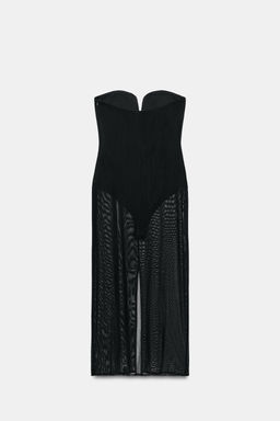 VESTIDO BODY TUL / Negro