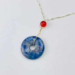 Кулон на цепочке из Содалита и Сердолика 50 см +