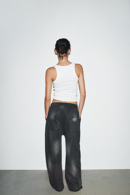 WASHED-EFFECT SLUB KNIT TROUSERS - Zara фото 5
