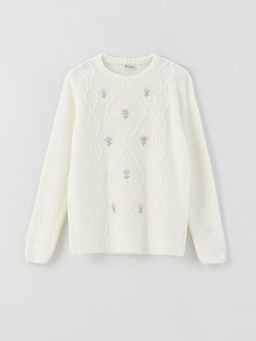 Bisiklet Yaka Nak??l? Uzun Kollu K?z ?ocuk Triko Kazak - Waikiki фото 3