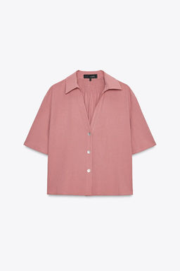 CREASED-EFFECT SHORT SLEEVE SHIRT - Zara фото 5
