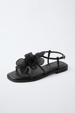 MAXI FLOWER RHINESTONE SANDALS - Zara фото 3
