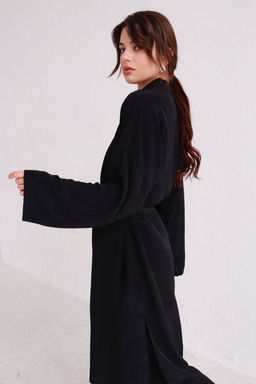 9536 Костюм из кимоно и брюк-палаццо чёрный - Martichelli фото 33