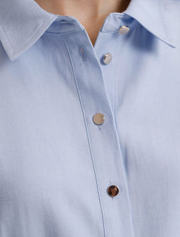 Платье-рубашка с кулиской на талии из плотного лиоцелла - Vilatte фото 4