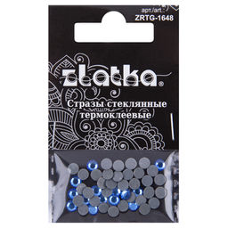 Страз клеевой Zlatka ZRTG-1648 SS16 цветные 3.9 мм стекло 5 x 48 шт в пакете с картонным еврослотом №05 синий (Sapphire)