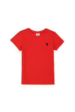 U. S. Polo Assn / Красная базовая футболка с круглым вырезом для мальчиков