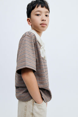 STORIESZ - CAMISETA RAYAS / Marr?n / Crudo - Zara фото 5