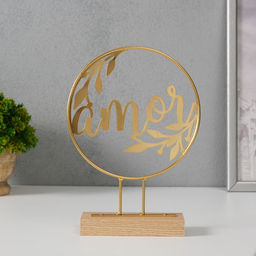 Фигурка металл Любовь с ветками, золото, 5?15.5?21 см