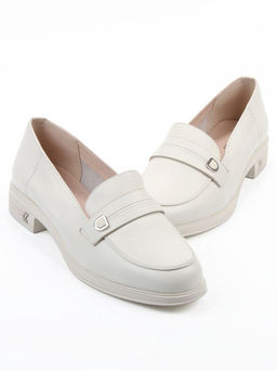 03-DEB2-3 MILK Лоферы женские (натуральная кожа)