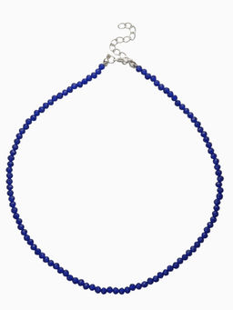 Чокер из бисера «Хрусталь» синий в серебре, 36 см + 5 см доп, цепочка