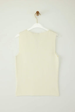 Ekru Merserize Gorunumlu Premium Iplik/Ozel Iplik Triko Ince Bluz TWOAW26BZ00002 - Trendyolmilla фото 7