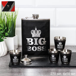 Фляжка 270 мл Big BOSS / FL-243 /уп 60/4 стопки 30 мл, воронка - ГалеонТрейд фото 2