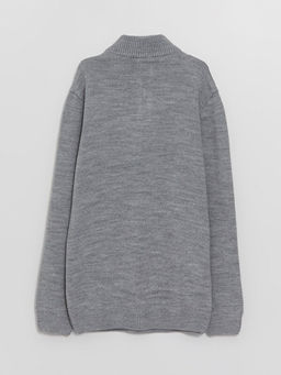 Dik Yaka Basic Uzun Kollu Erkek ?ocuk Triko Kazak - Waikiki фото 3