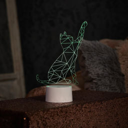 ULI-M501 RGB/3AAA CATTY/WHITE Светильник декоративный с эффектом 3D Кошка, на батарейках 3AAA (не в/к). 1 светодиод. RGB свет. USB кабель в/к. TM Uniel - Volpe фото 7