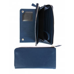 Портмоне мужское Croco-ПР-964 натуральная кожа 2 отд, 14 карм, рем-петля, синий бергамо (47) 265064