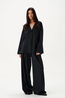 Блузка Annete А2103 из хлопка темно-синяя  фото 2