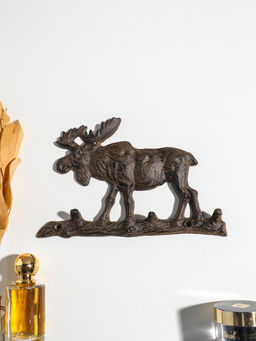 Крючки декоративные чугун "Лось на бревне" 23х15х2,2 см