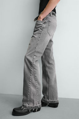 JEANS FLARE FIT ROTOS / Gris - Zara фото 21