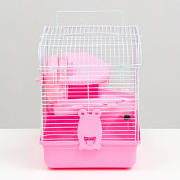 Клетка для грызунов Пижон, двухэтажная с наполнением 31 х 24 х 29 см, розовая  фото 3