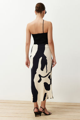 TRENDYOLMILLA Ekru Soyut Piliseli Bask?l? Midi Etek TWOSS24ET00209  фото 6