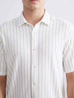 Regular Fit K?sa Kollu ?izgili Erkek G?mlek