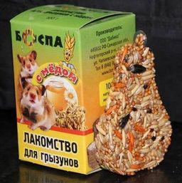 БОСПА лак.КОРОБКА.. ГРУША д/грызунов с медом 3 в 1 БП0000302