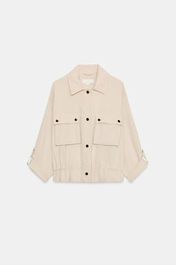 CHAQUETA SAFARI MANGA REMANGADA / Beige - Zara фото 6