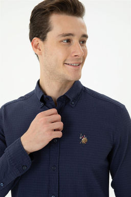 U. S. Polo Assn / Мужская темно-синяя рубашка с длинным рукавом - U.s. polo assn фото 2