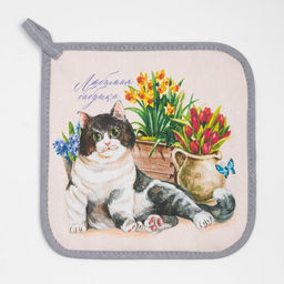 Набор кухонный Любимая бабушка варежка-прихватка 20х28см, прихватка 19х19см, 100% хлопок - Этель фото 4