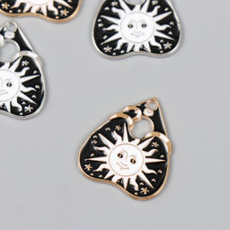 Цена за 4 шт. Декор для творчества металл «Солнце символ», эмаль, 2.6×2.3 см, МИКС