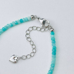 Браслет из Амазонита и Горного Хрусталя 18 см +