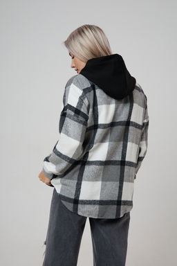 Рубашка женская в клетку с капюшоном РЖКК-01