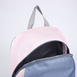 Рюкзак текстильный 46х30х10 см, вертикальный карман, цвет серый, розовый - Nazamok фото 5
