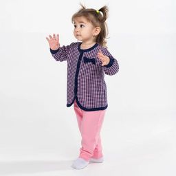 CRB wear/CWNG 90060-27-298 Комплект для девочки (кофточка, брюки), розовый-темно-синий/Ex.Cherubino