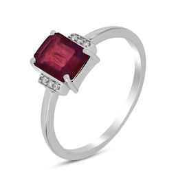 Кольцо, 1 рубин корунд октагон 6х8 мм/2.13 ct, Харден