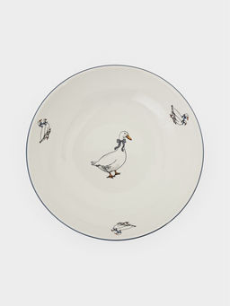 Тарелка глубокая «Гуси», d=20 см, 300 мл, фарфор, белая