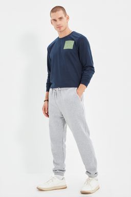 Gri Un?sex Regular/Normal Kesim Pacas? Lastikli Ici Polar/S?cak Tutan Esofman Alt? TMNAW22EA0346