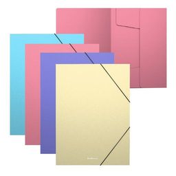 Цена за 4 шт. Папка на резинках пластиковая ErichKrause Diagonal Pastel, A4, ассорти (в пакете по 4 шт.)